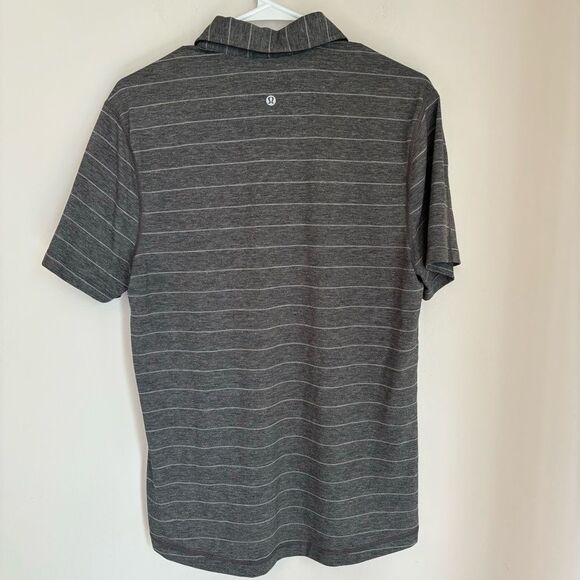 Lululemon Men’s Evolution gray heathered stripped golf polo size medium - EUC! - Picture 10 of 12